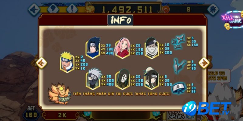 Các bước chơi game Slot Naruto