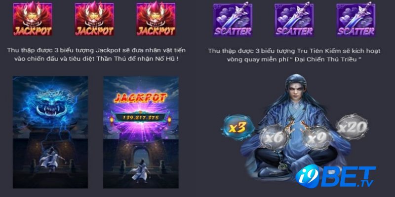 Các nút bấm trong game quay slot Tru Tiên